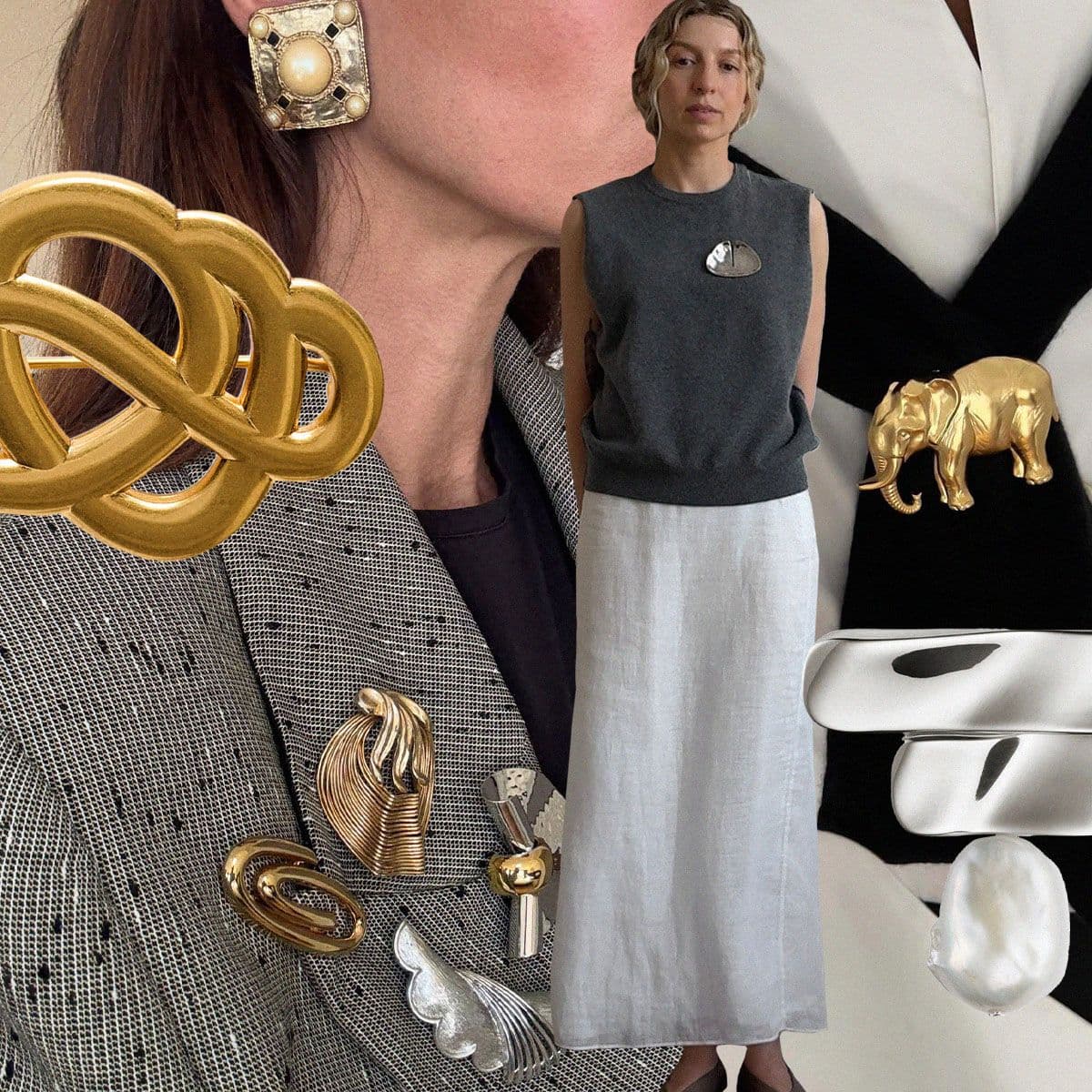  Suddenly, Fashionable People Are Wearing This "Dated" Accessory on Sweaters, Dresses, and Blazers 